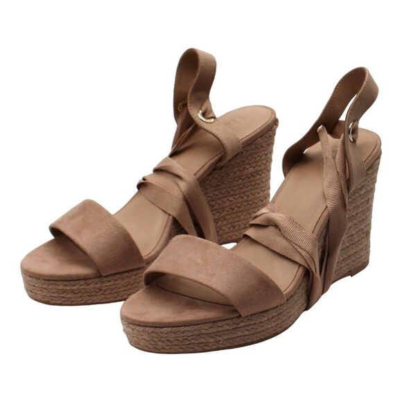 Maxx Womens Faux Suede Open Toe Wedge Sandals - Picture 5 of 9